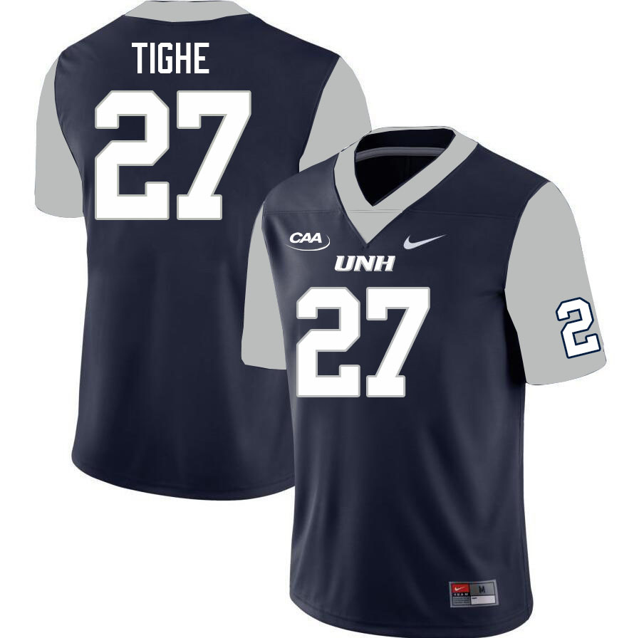 New Hampshire Wildcats #27 Brendan Tighe College Football Jerseys Stitched Sale-Navy